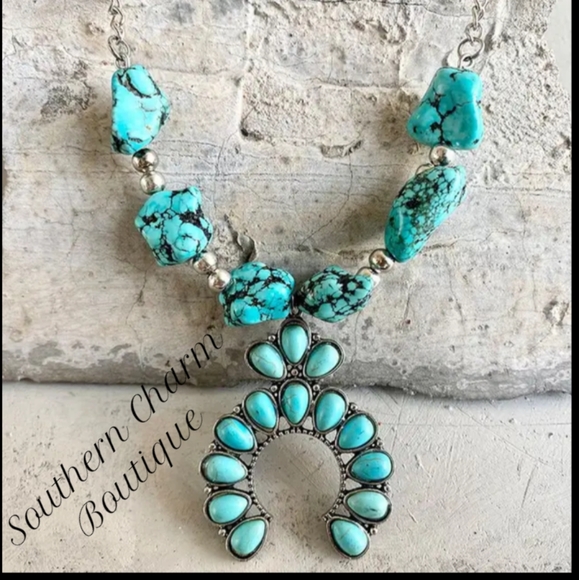 🎁 Turquoise Necklace & Earring Set - Picture 2 of 12